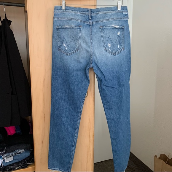 MOTHER denim raw hem distressed jeans - Picture 2 of 4